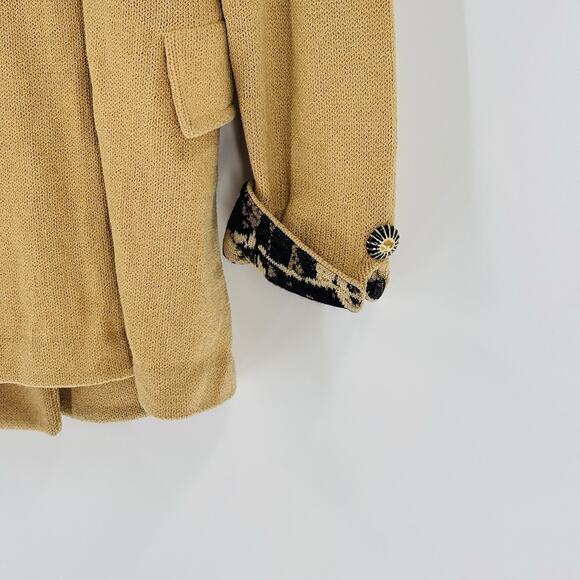 St.John Collection Sz 2 Beige Animal Contrast Santana Knit Blazer Jacket XS S - Picture 5 of 9